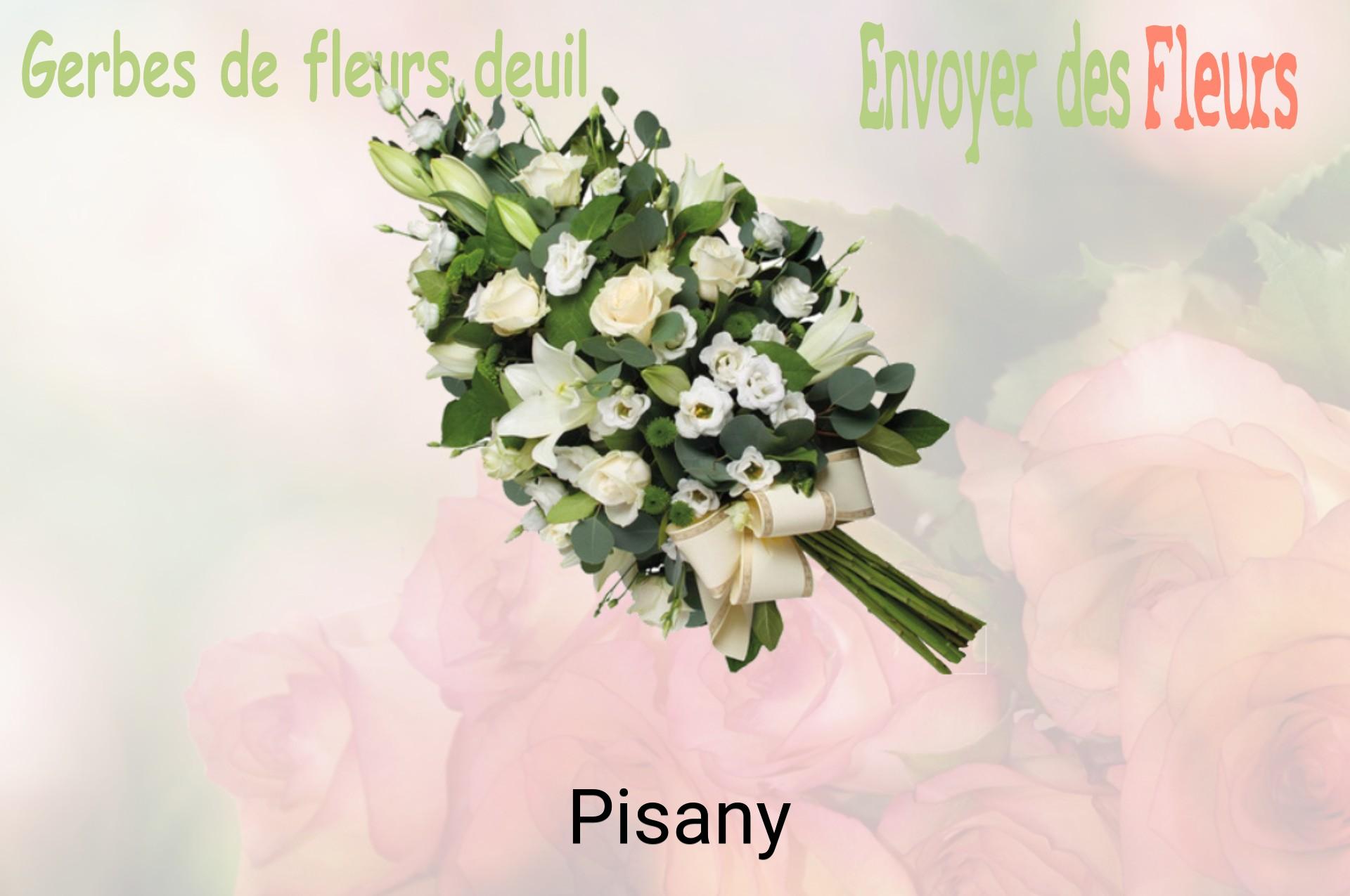 Gerbe de fleurs de deuil livrée à Pisany